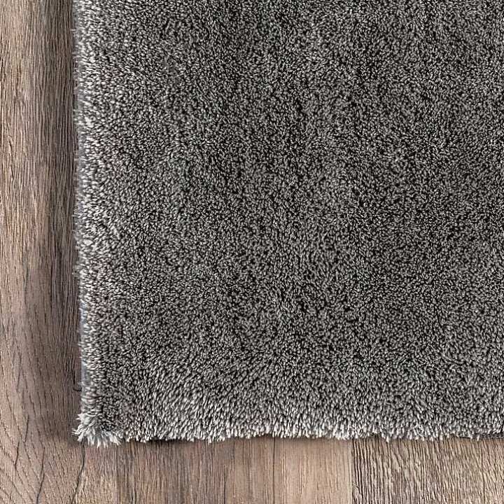 Gray Shag Washable Area Rug, 6x9