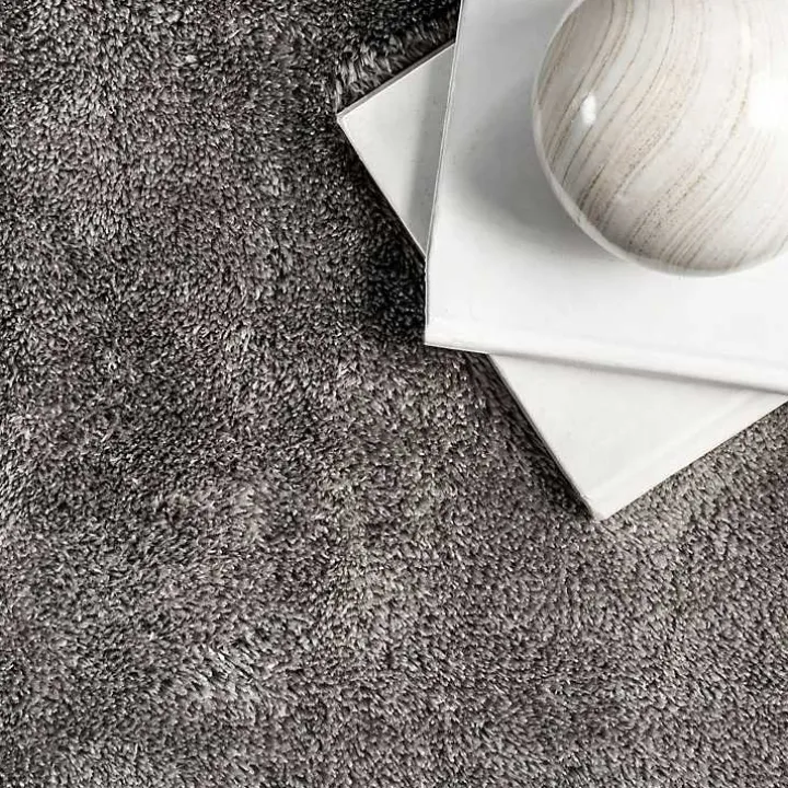 Gray Shag Washable Area Rug, 6x9