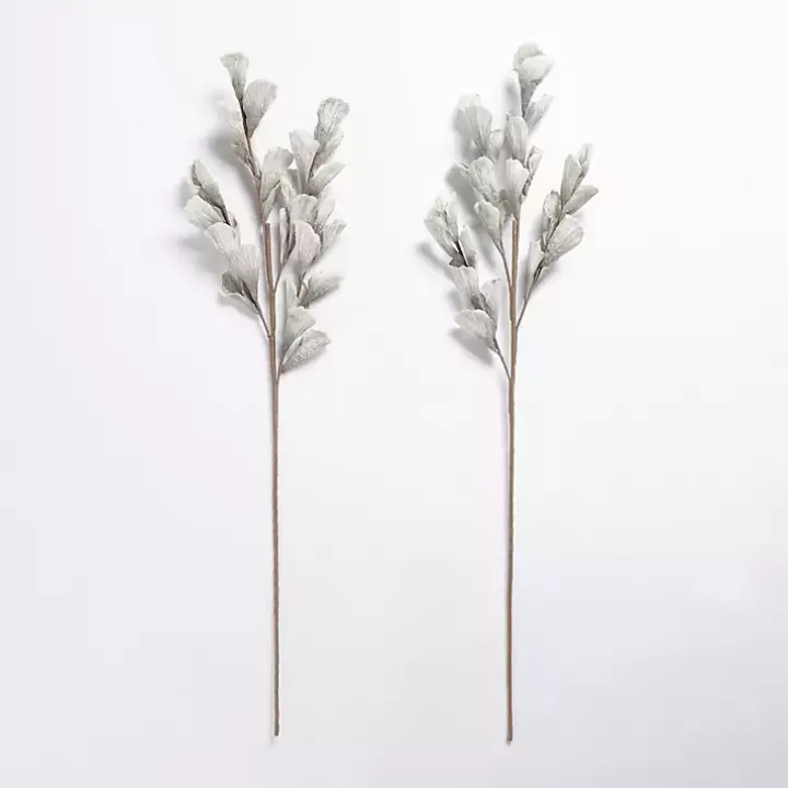 Gray Shell Leaf Stems, Set of 2