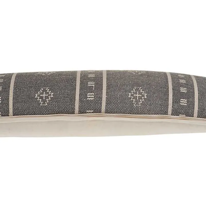 Gray Southwestern Geo Lumbar Pillow