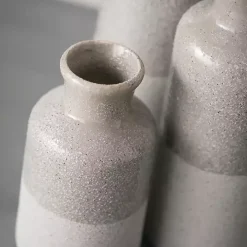 Gray Speckled Vases, Set of 3