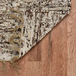 Gray Speckled Woven Wool and Jute Area Rug, 7x10