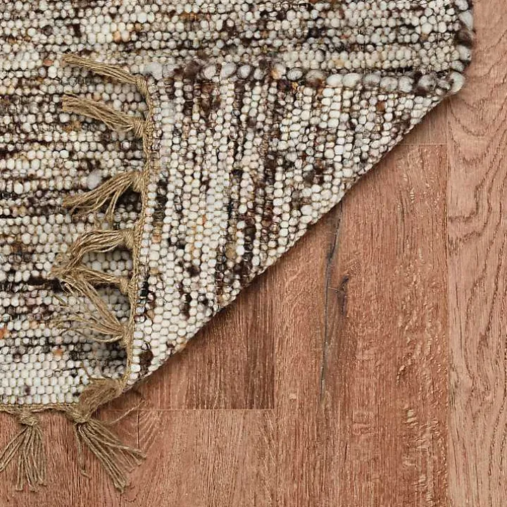 Gray Speckled Woven Wool and Jute Area Rug, 7x10