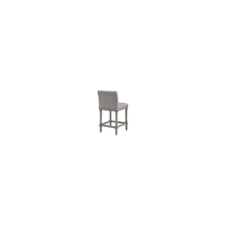 Gray Spindle Legs Counter Stool