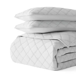 Gray Stitched Diamond 2-pc. Twin Quilt Set