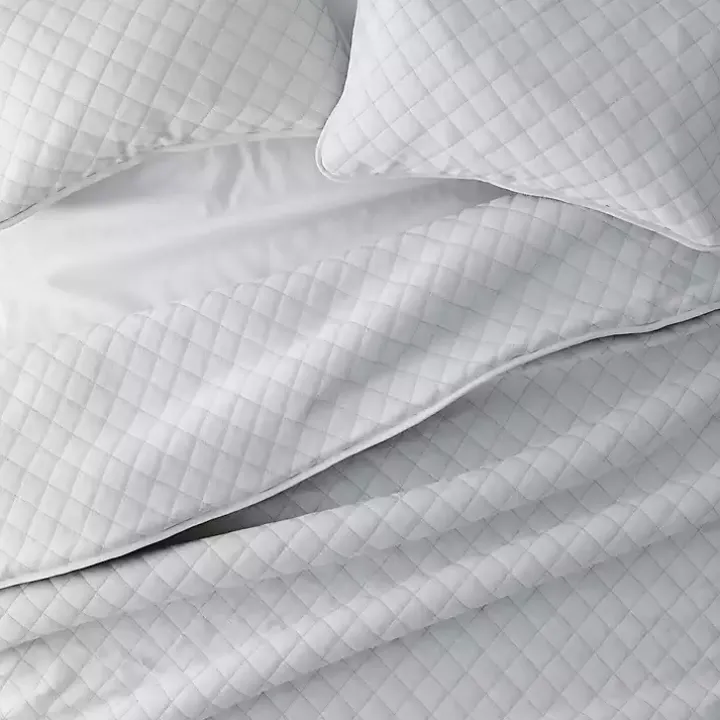 Gray Stitched Diamond 2-pc. Twin Quilt Set