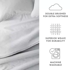 Gray Stitched Stripes 2-pc. Twin Quilt Set