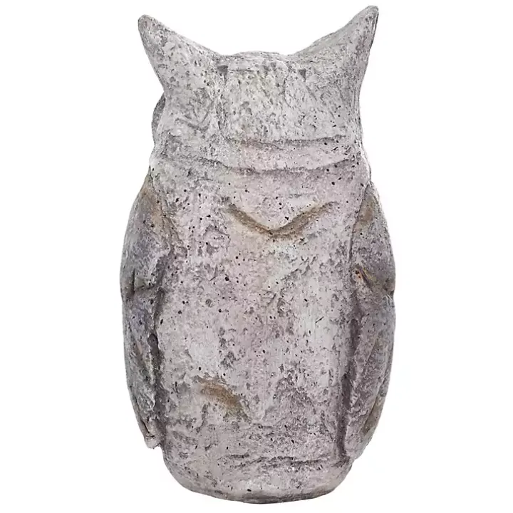 Gray Stone Owl Statue