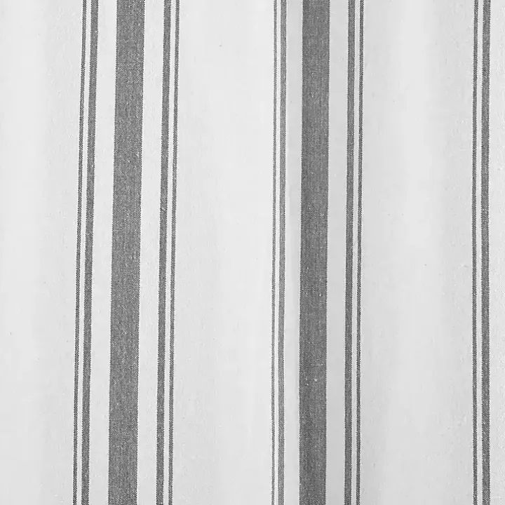 Gray Stripe Farmhouse Curtain Panel Set, 95 in.