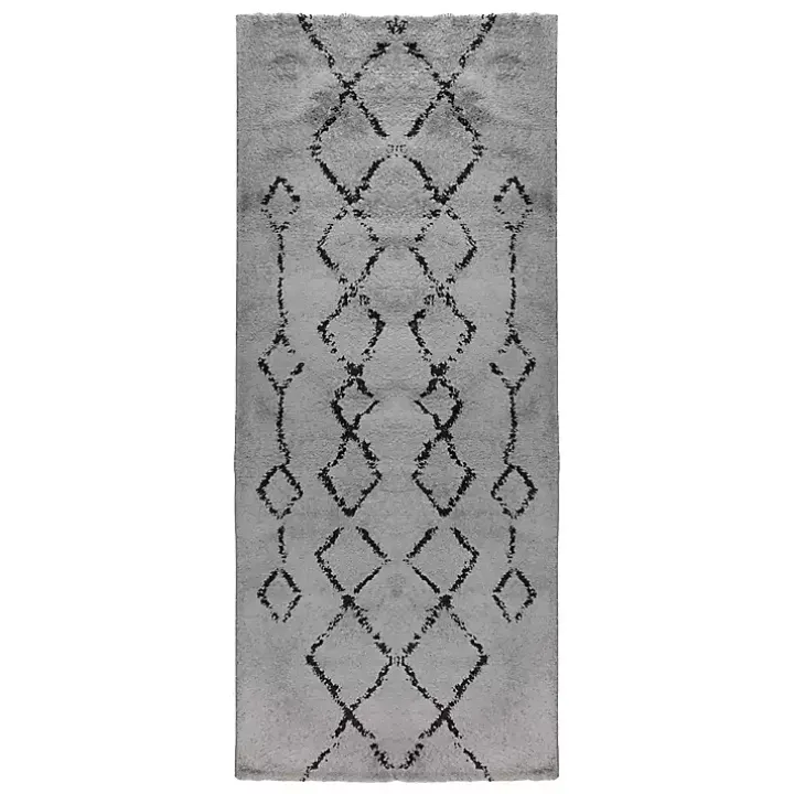Gray Striped Diamond Runner