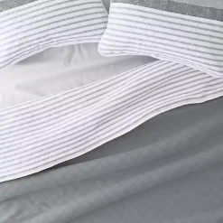 Gray Striped Reversible 2-pc. Twin Quilt Set