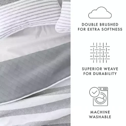 Gray Striped Reversible 2-pc. Twin Quilt Set