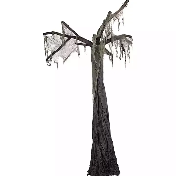 Gray Tattered Spooky Tree Halloween Décor, 7.5 ft.