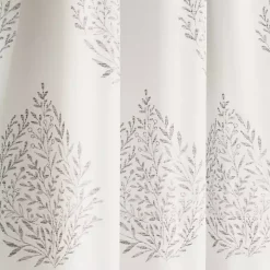 Gray Teardrop Leaves Curtain Panel Set, 95 in.