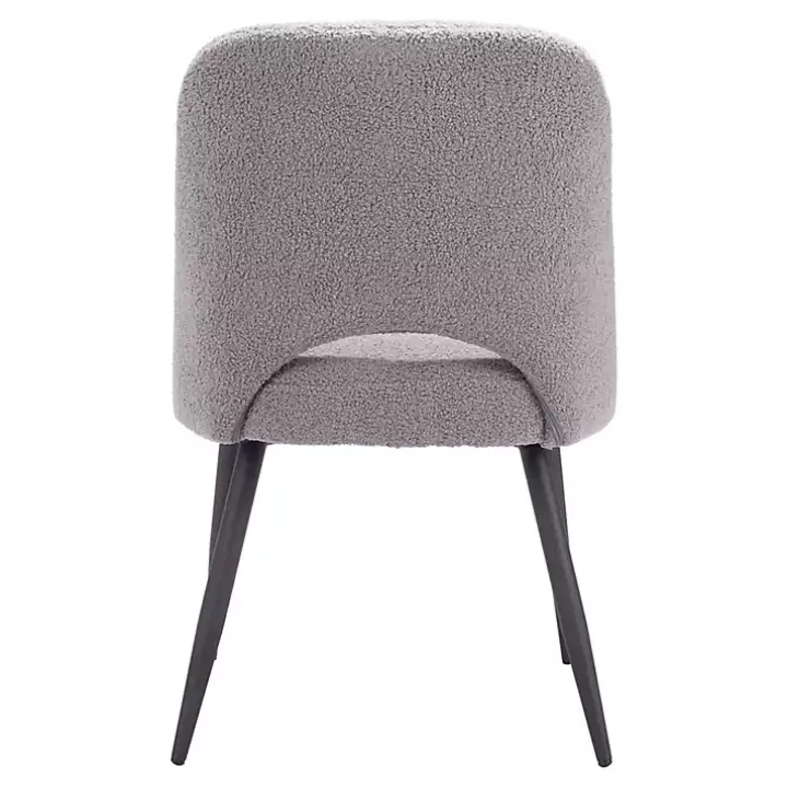 Gray Teddy Upholstered Dining Chairs, Set of 2