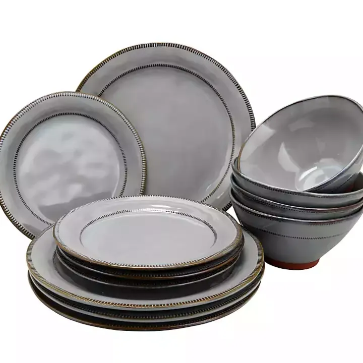 Gray Terracotta 12-pc. Dinnerware Set