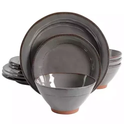 Gray Terracotta 12-pc. Dinnerware Set
