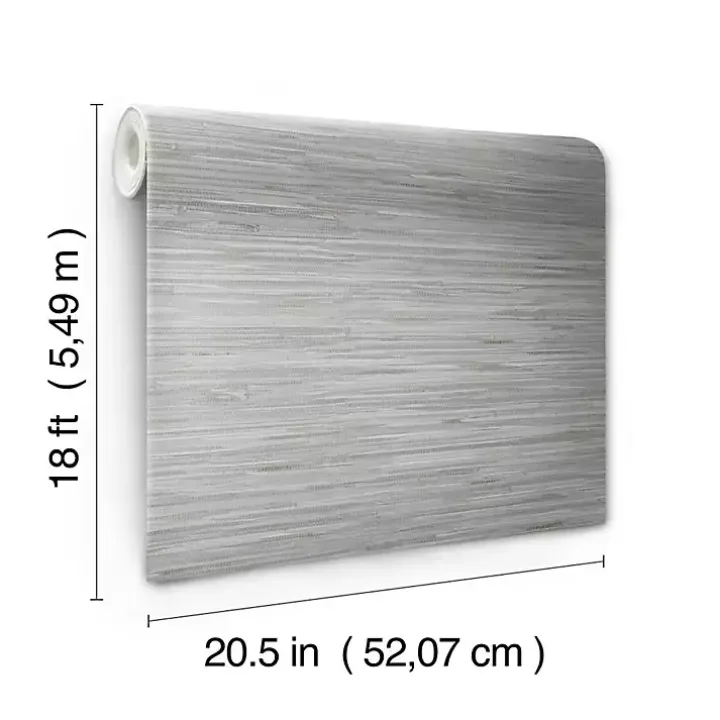 Gray Textured Grassweave Peel & Stick Wallpaper