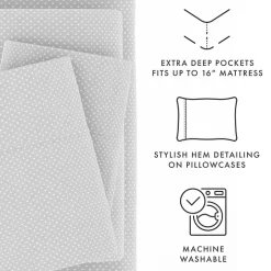 Gray Tiny Hearts 3-pc. Twin Sheet Set