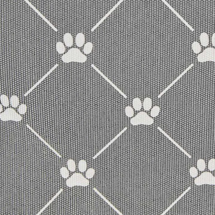 Gray Trellis Paw Print Storage Basket, 14 in.
