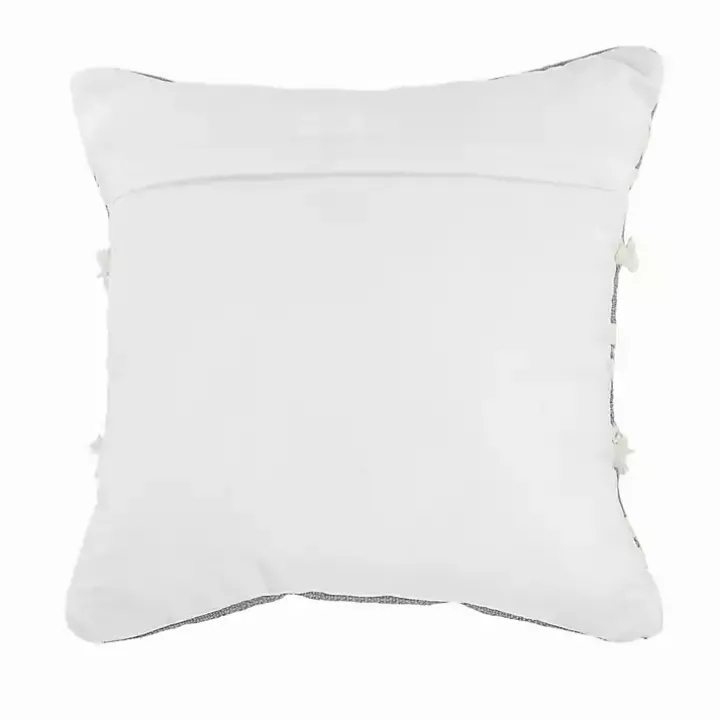 Gray Tufted Indoor/Outdoor Pillow