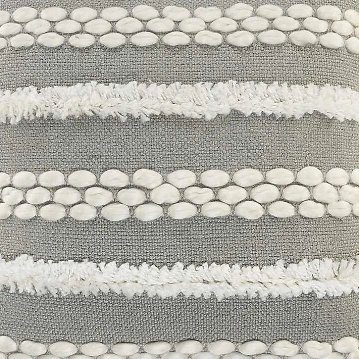 Gray Tufted Indoor/Outdoor Pillow