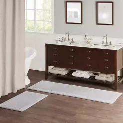 Gray Tufted Reversible Bath Mat, 34 in.