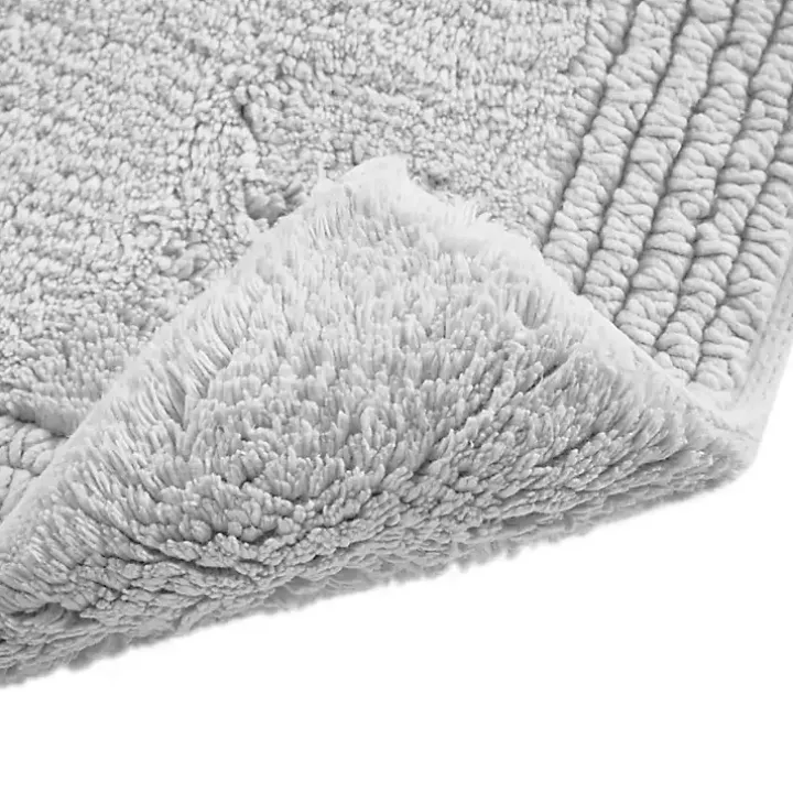 Gray Tufted Reversible Bath Mat, 34 in.