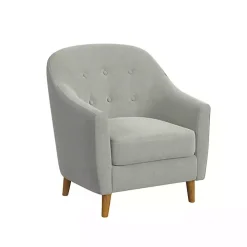 Gray Tufted Woven Accent Chair