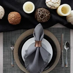 Gray Tweed Placemats, Set of 6