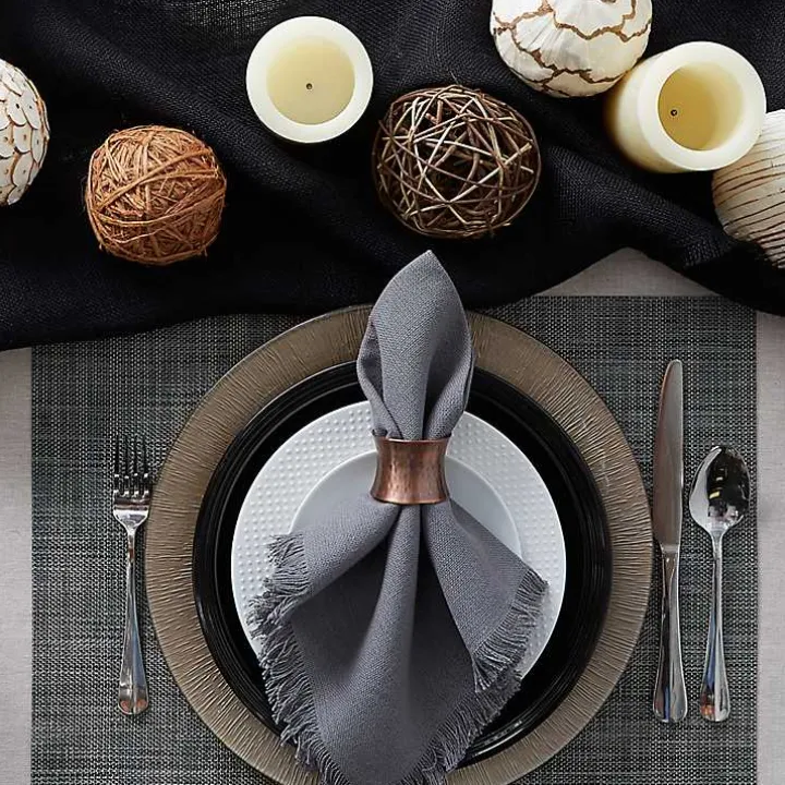 Gray Tweed Placemats, Set of 6