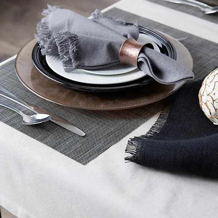 Gray Tweed Placemats, Set of 6