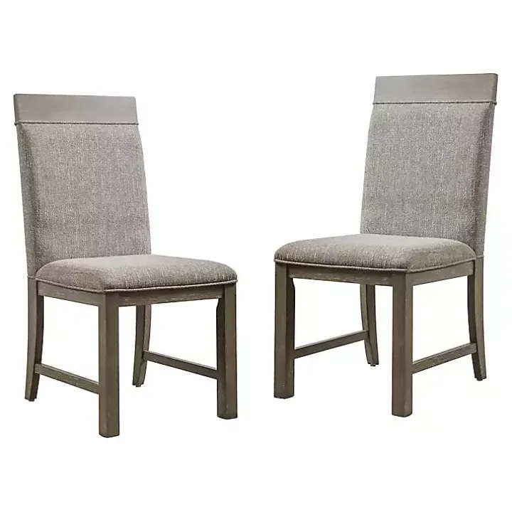 Gray Upholstered Bridgette Dining Chairs, Set of 2