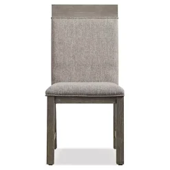 Gray Upholstered Bridgette Dining Chairs, Set of 2