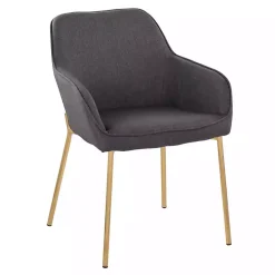 Gray Upholstered Daniella Dining Chairs, Set of 2