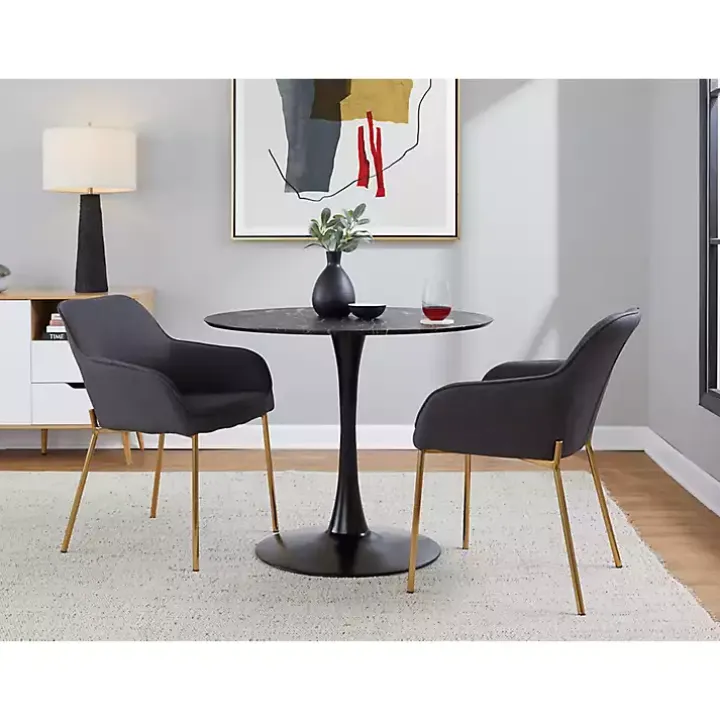 Gray Upholstered Daniella Dining Chairs, Set of 2