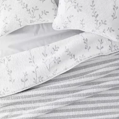 Gray Vines Reversible 3-pc. Queen Quilt Set