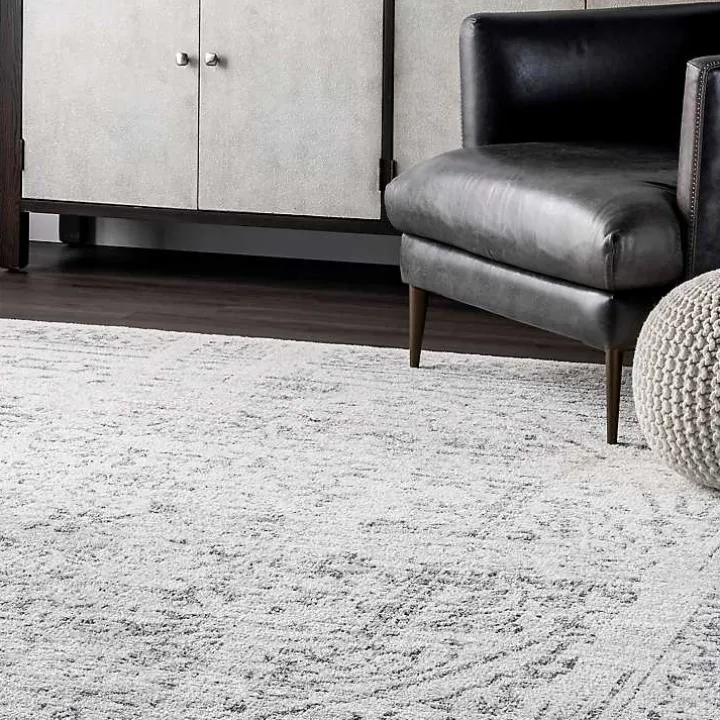 Gray Vintage Distressed Area Rug, 8x12