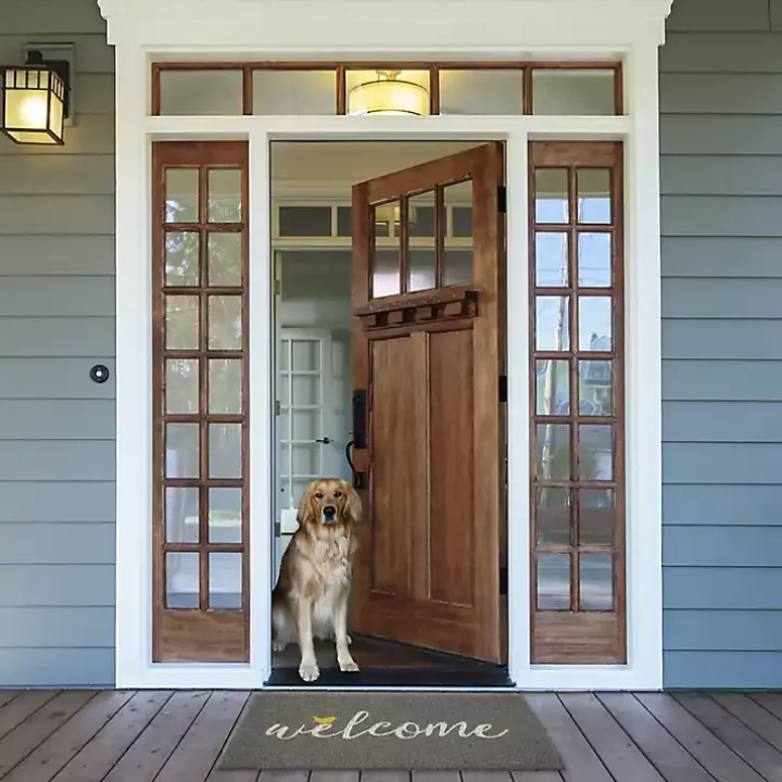 Gray Welcome Bird Coir Doormat