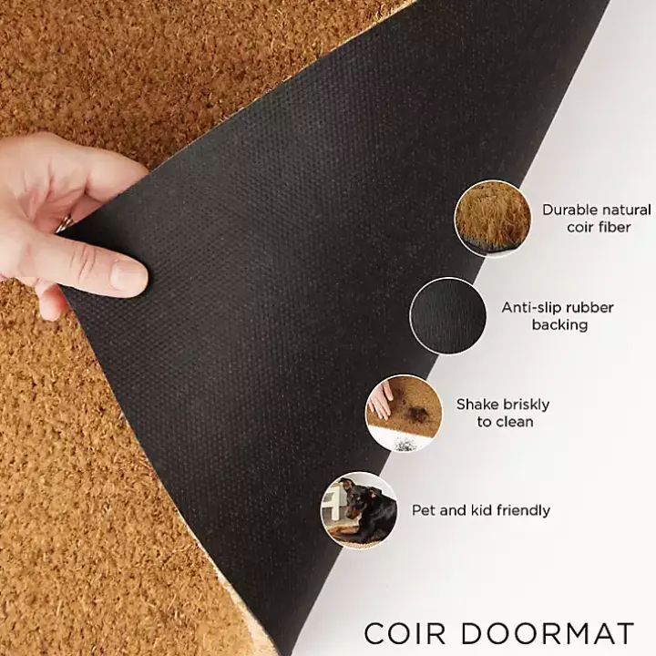 Gray Welcome Bird Coir Doormat