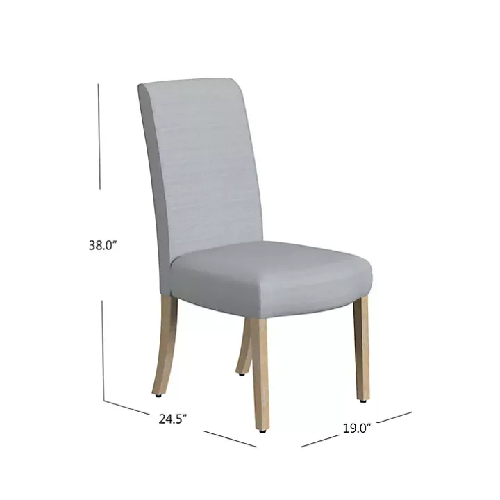 Gray Whitewashed Dining Chairs, Set of 2