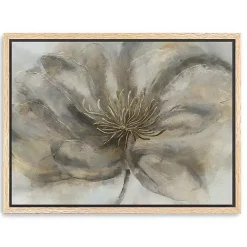 Gray Wildflower Framed Canvas Art Print