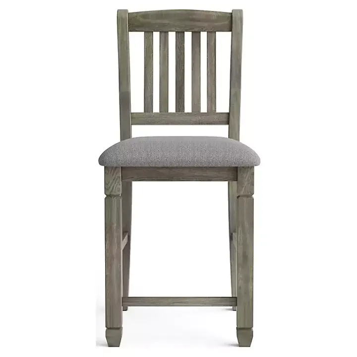Gray Wire-Brushed Noreste Counter Stools, Set of 2