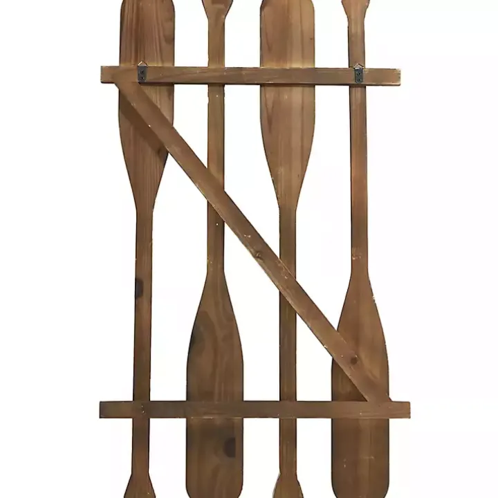 Gray Wood Arrow and Striped Paddle Wall Plaque