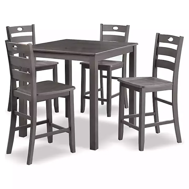 Gray Wood Brooke 5-pc. Counter Height Set