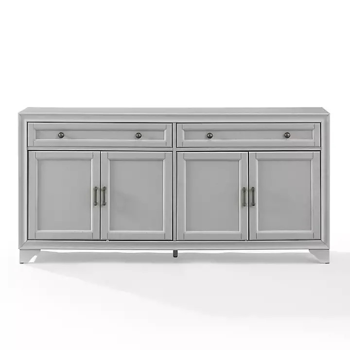 Gray Wood 4-Door Sideboard Cabinet