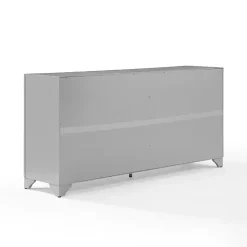 Gray Wood 4-Door Sideboard Cabinet