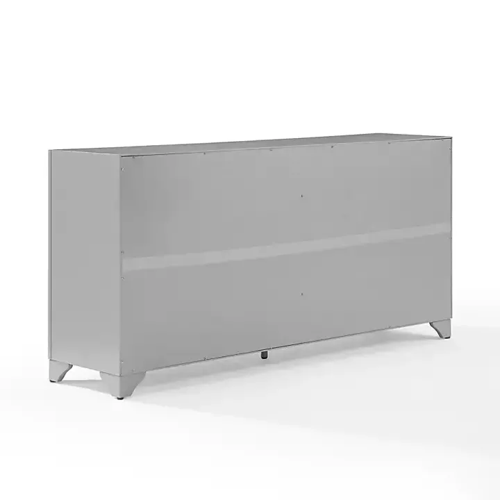 Gray Wood 4-Door Sideboard Cabinet