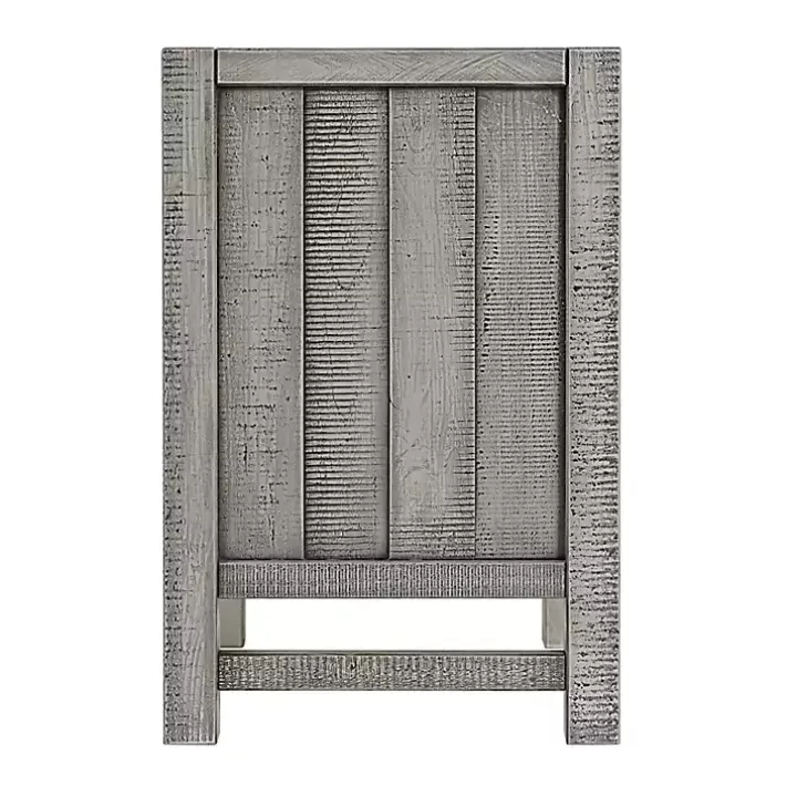 Gray Wood Open Shelf Nightstand