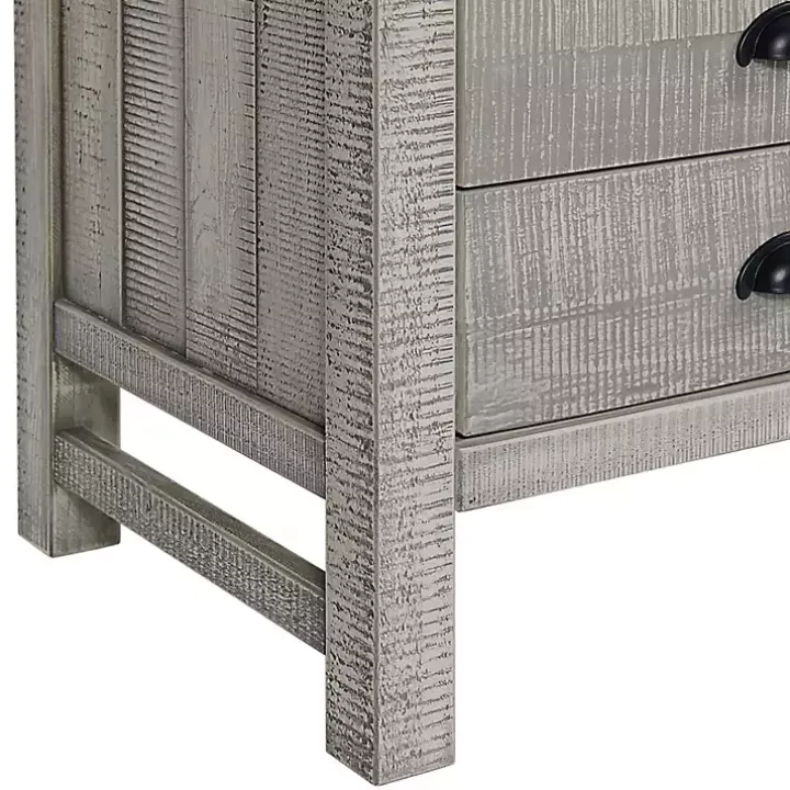 Gray Wood Open Shelf Nightstand